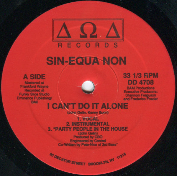 Sin-Equa Non : I Can't Do It Alone (12")