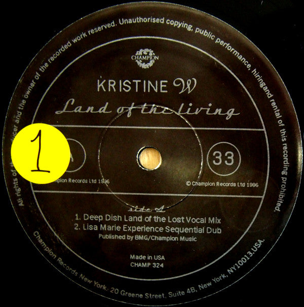 Kristine W : Land Of The Living (2x12")