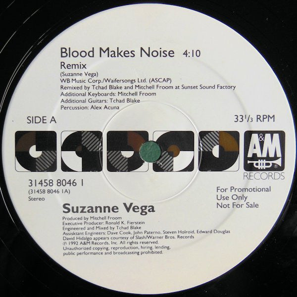 Suzanne Vega : Blood Makes Noise (12", Single, Promo)