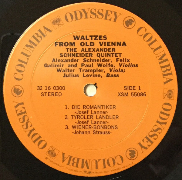 The Schneider Quartet : Waltzes From Old Vienna: The Music Of Josef Strauss, Josef Lanner And Johann Strauss (LP, Album, RE)