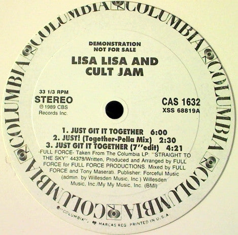 Lisa Lisa & Cult Jam : Just Git It Together (12", Promo)