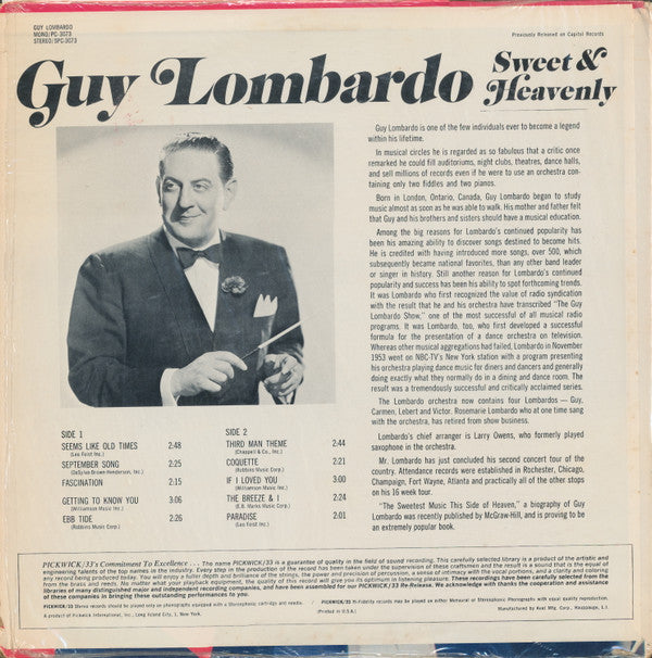 Guy Lombardo : Sweet & Heavenly (LP, Album)