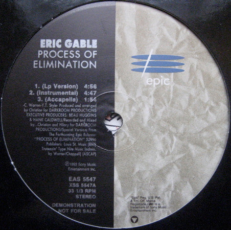 Eric Gable : Process Of Elimination (12", Promo)