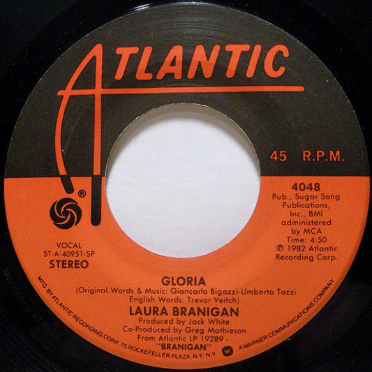 Laura Branigan : Gloria / Living A Lie (7", Single, SP )
