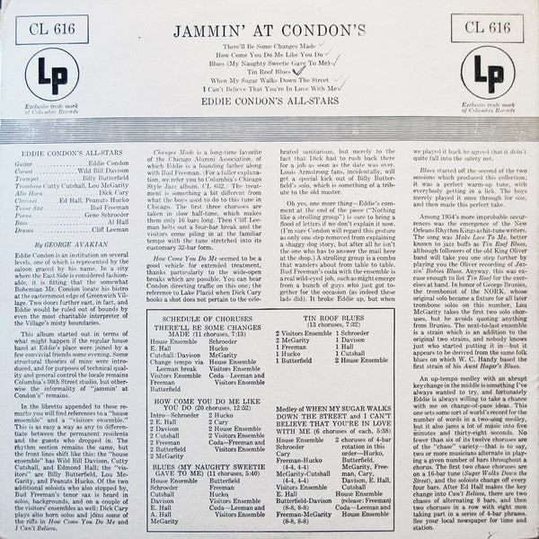 Eddie Condon And His All-Stars : Jammin' At Condon's (LP, Album, Mono)