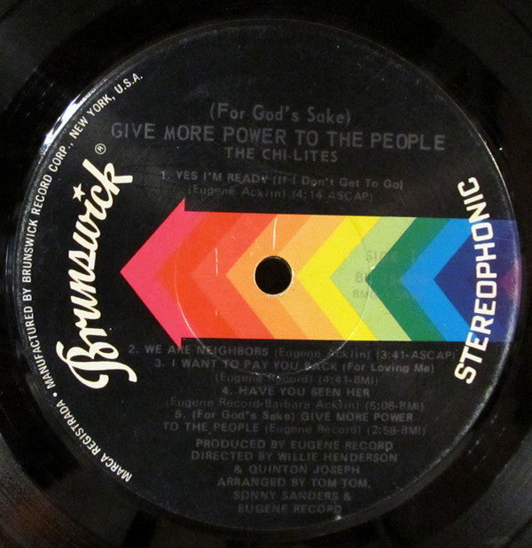 The Chi-Lites : (For God's Sake) Give More Power To The People (LP, Album, Jac)