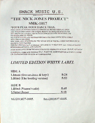 The Nick Jones Project : Imani (12", Ltd, W/Lbl)