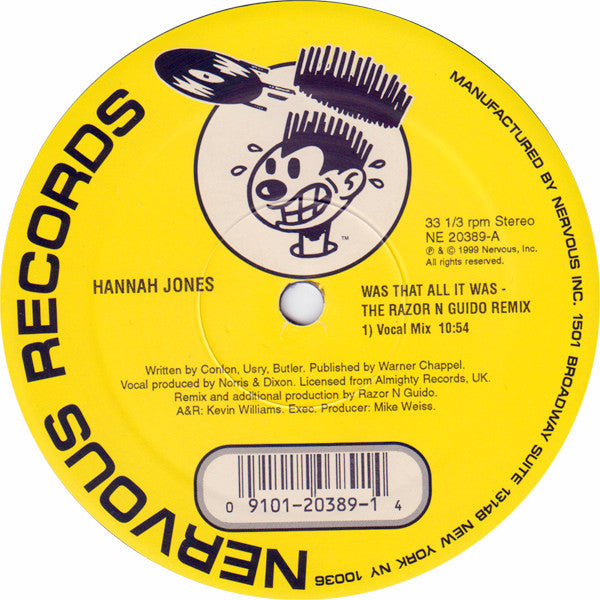 Hannah Jones : Was That All It Was (Razor N Guido Mixes) (12")