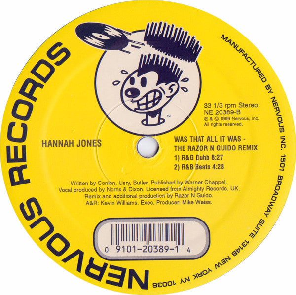 Hannah Jones : Was That All It Was (Razor N Guido Mixes) (12")