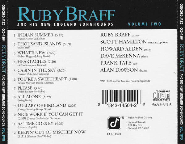 Ruby Braff & His New England Songhounds : Volume Two (CD, Album)