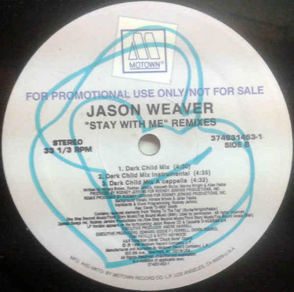 Jason Weaver : Stay With Me (Remixes) (12", Promo)