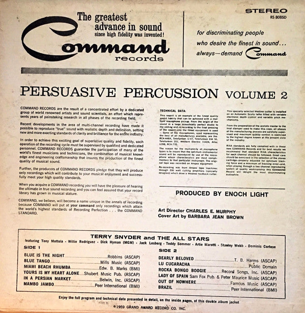 Terry Snyder And The All Stars : Persuasive Percussion Volume 2 (LP, Gat)
