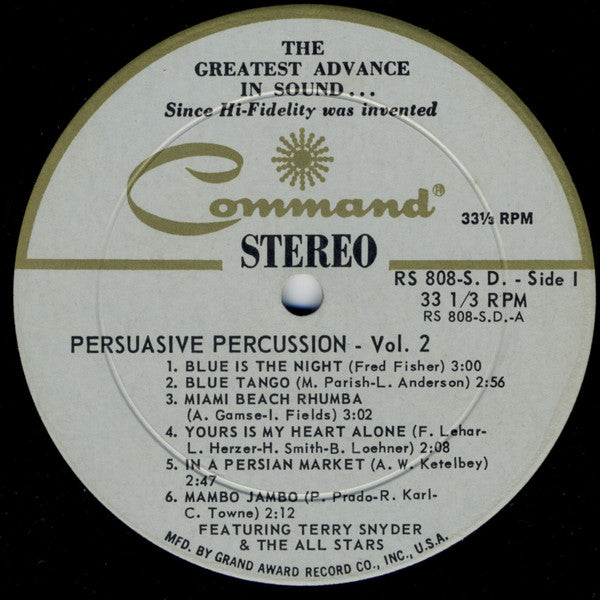 Terry Snyder And The All Stars : Persuasive Percussion Volume 2 (LP, Gat)
