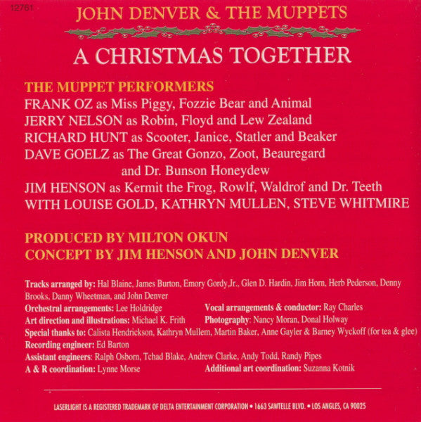 John Denver & The Muppets : A Christmas Together (CD, Album, RE, RP)