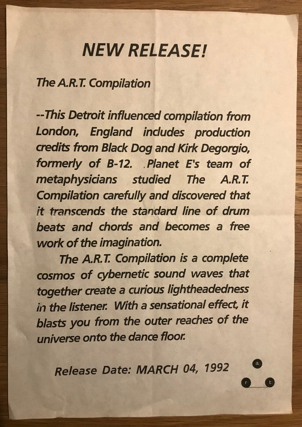 Various : A.R.T. Compilation (12", Comp, W/Lbl)