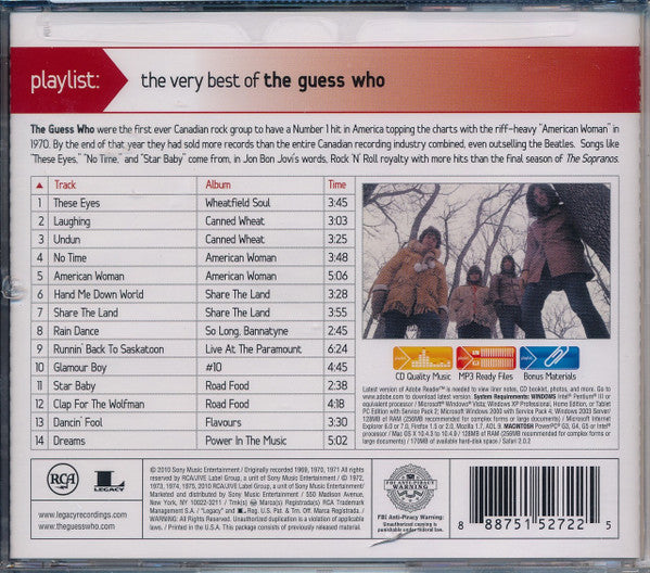 The Guess Who : Playlist: The Very Best Of The Guess Who (CD-ROM, Comp, RE)