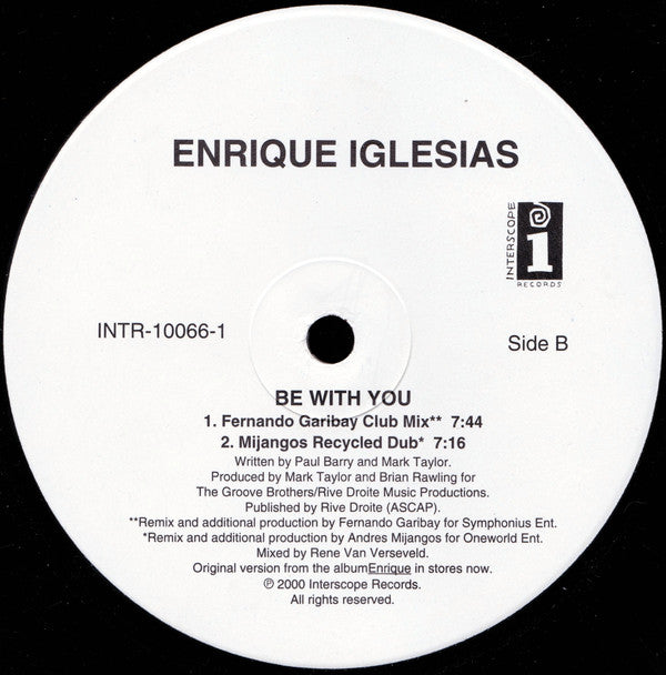 Enrique Iglesias : Be With You (12")