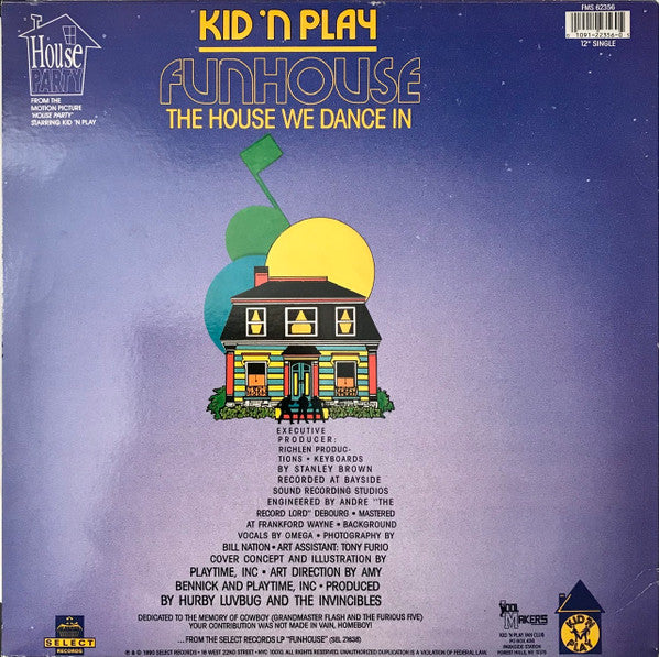 Kid 'N' Play : Funhouse (The House We Dance In) (12", Ltd, Promo)