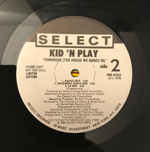 Kid 'N' Play : Funhouse (The House We Dance In) (12", Ltd, Promo)