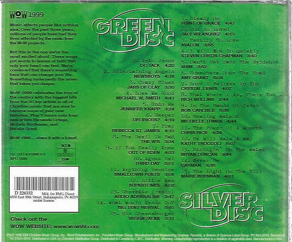 Various : WOW 1999 (The Year's 30 Top Christian Artists And Songs.) (2xCD, Comp, Club)