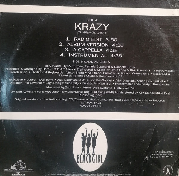 Blackgirl : Krazy (12", Promo)