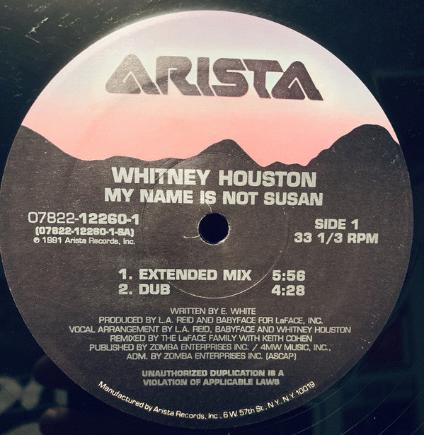 Whitney Houston : My Name Is Not Susan (12")