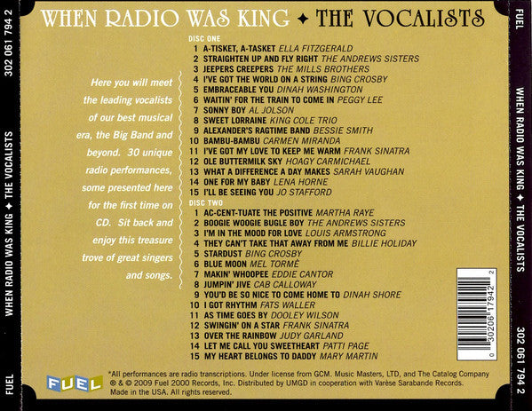 Various : When Radio Was King - The Vocalists (2xCD, Comp)
