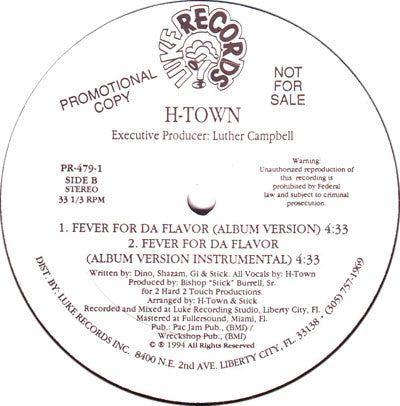 H-Town : Baby I Wanna (12", Promo)