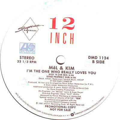 Mel & Kim : I'm The One Who Really Loves You (12", Promo, SP )