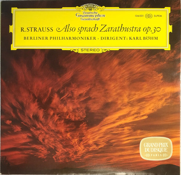 Richard Strauss - Berliner Philharmoniker, Karl Böhm : Also Sprach Zarathustra, Op. 30 (LP, RE)