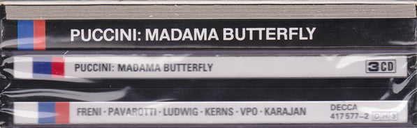 Giacomo Puccini - Mirella Freni, Luciano Pavarotti, Christa Ludwig, Robert Kerns, Wiener Philharmoniker, Herbert Von Karajan : Madama Butterfly (3xCD, Album, RE, RM + Box, Sli)