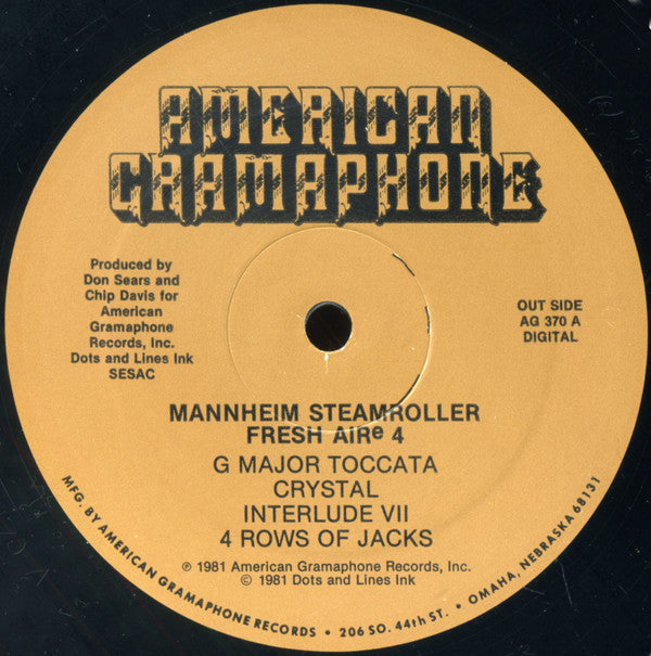 Mannheim Steamroller : Fresh Aire 4 (LP, Album, Gat)