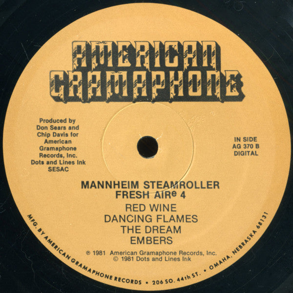 Mannheim Steamroller : Fresh Aire 4 (LP, Album, Gat)