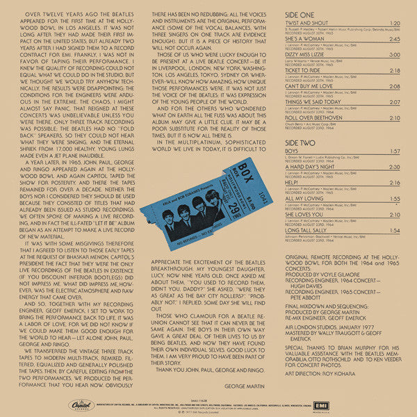 The Beatles : The Beatles At The Hollywood Bowl (LP, Album, Emb)