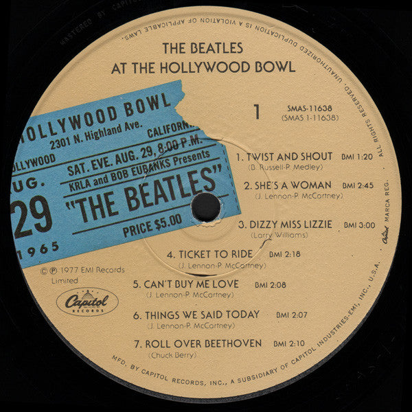 The Beatles : The Beatles At The Hollywood Bowl (LP, Album, Emb)