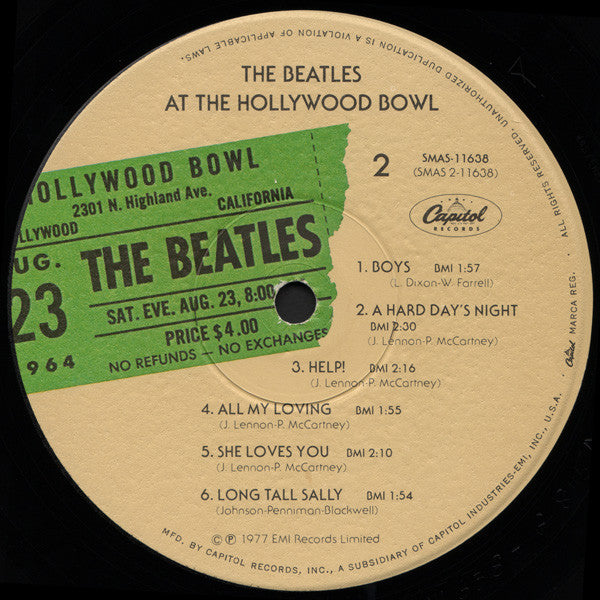 The Beatles : The Beatles At The Hollywood Bowl (LP, Album, Emb)