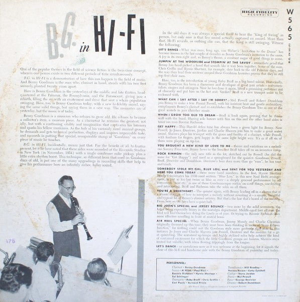 Benny Goodman And His Orchestra : B.G. In Hi-Fi (LP, Album, Mono, Los)