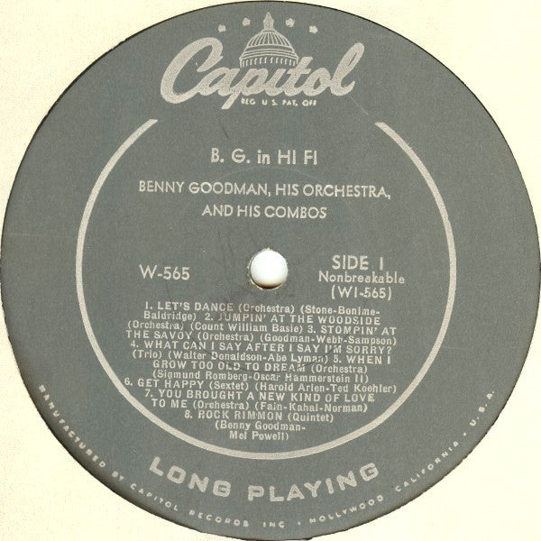 Benny Goodman And His Orchestra : B.G. In Hi-Fi (LP, Album, Mono, Los)