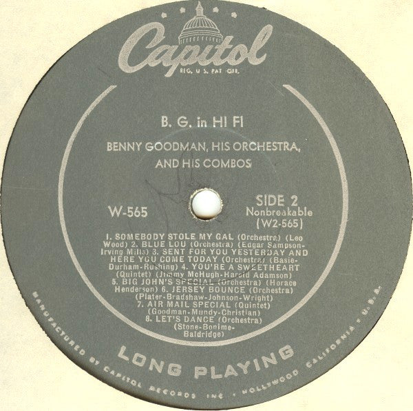 Benny Goodman And His Orchestra : B.G. In Hi-Fi (LP, Album, Mono, Los)