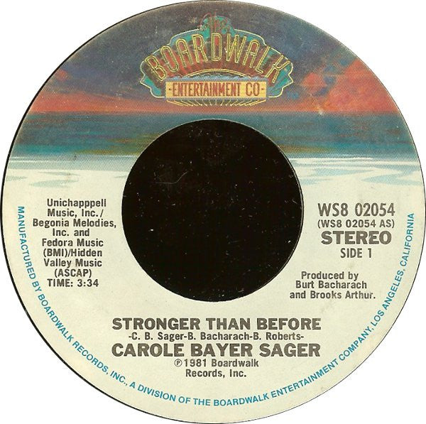 Carole Bayer Sager : Stronger Than Before (7", Styrene, Ter)