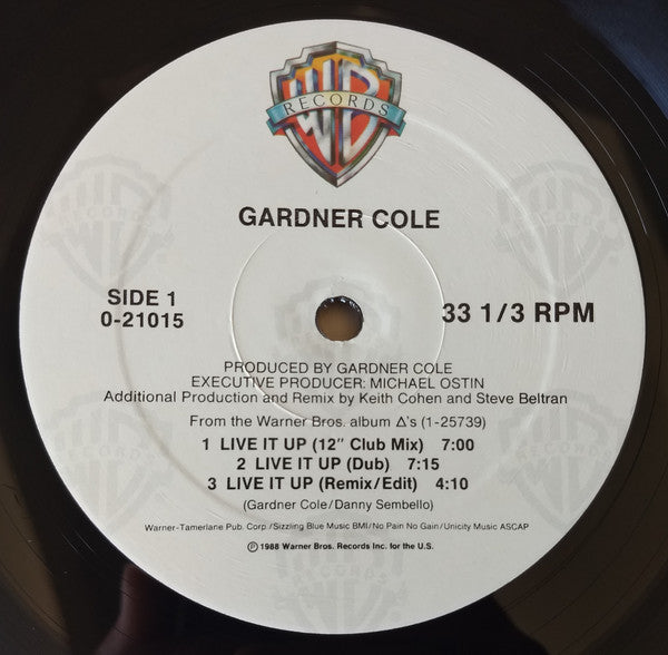 Gardner Cole : Live It Up (12")
