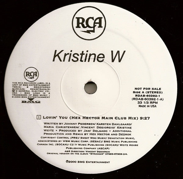 Kristine W : Lovin' You (Disk 2 Of 2) (2x12", Promo)