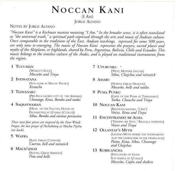 Jorge Alfano : Noccan Kani (CD)