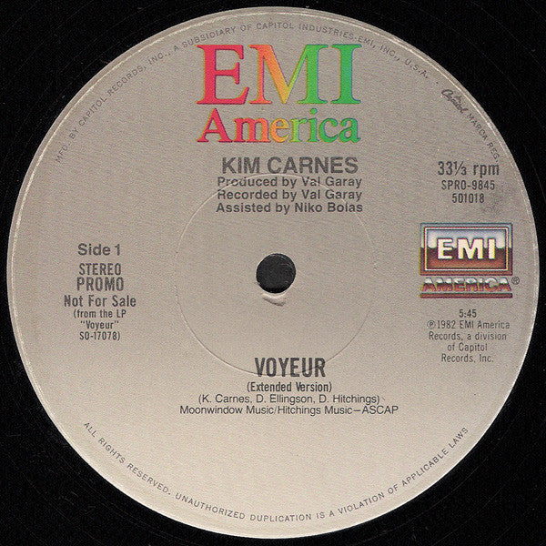 Kim Carnes : Voyeur (Extended Version) (12", Promo)