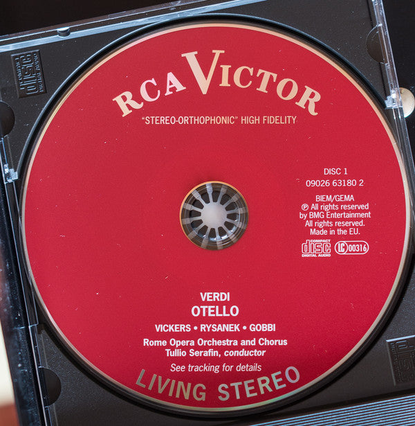 Giuseppe Verdi, Jon Vickers, Leonie Rysanek, Tito Gobbi, Tullio Serafin, Orchestra Del Teatro Dell'Opera Di Roma And Coro Del Teatro Dell'Opera Di Roma : Otello (2xCD, Album, RE, RM + Box)