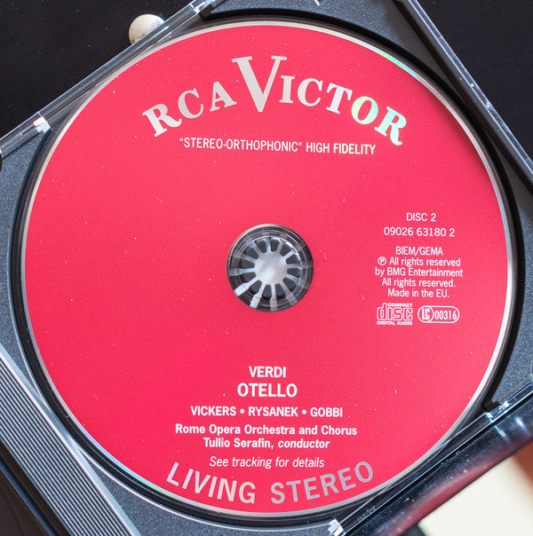 Giuseppe Verdi, Jon Vickers, Leonie Rysanek, Tito Gobbi, Tullio Serafin, Orchestra Del Teatro Dell'Opera Di Roma And Coro Del Teatro Dell'Opera Di Roma : Otello (2xCD, Album, RE, RM + Box)