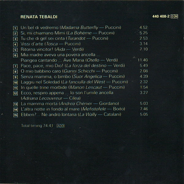 Renata Tebaldi : Grandi Voci (CD, Comp)
