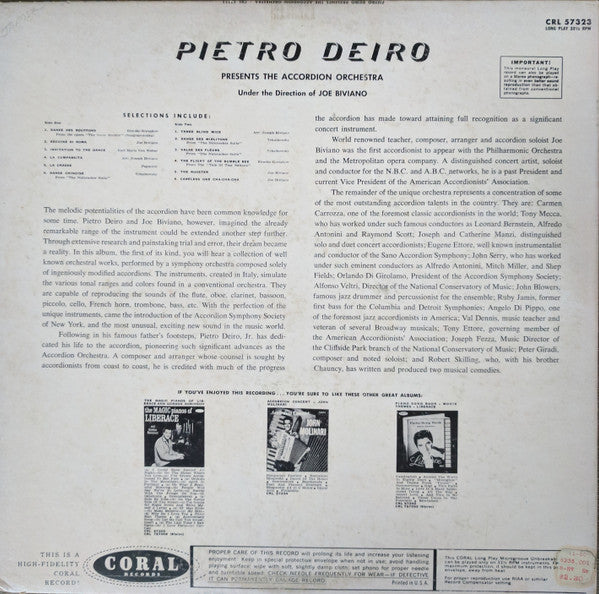 Pietro Deiro, Joe Biviano : The Accordion Orchestra (LP)