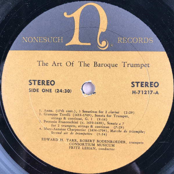 Edward H. Tarr, Robert Bodenröder, Consortium Musicum (2), Fritz Lehan : The Art Of The Baroque Trumpet (LP, Album)