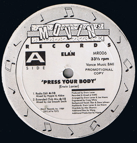 Ela'n : Press Your Body (12", Promo)